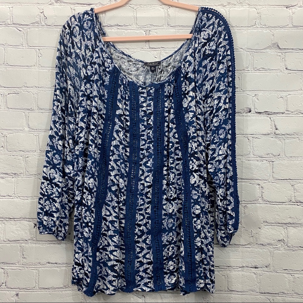 Lucky Brand Oversized Top Lace Inserts